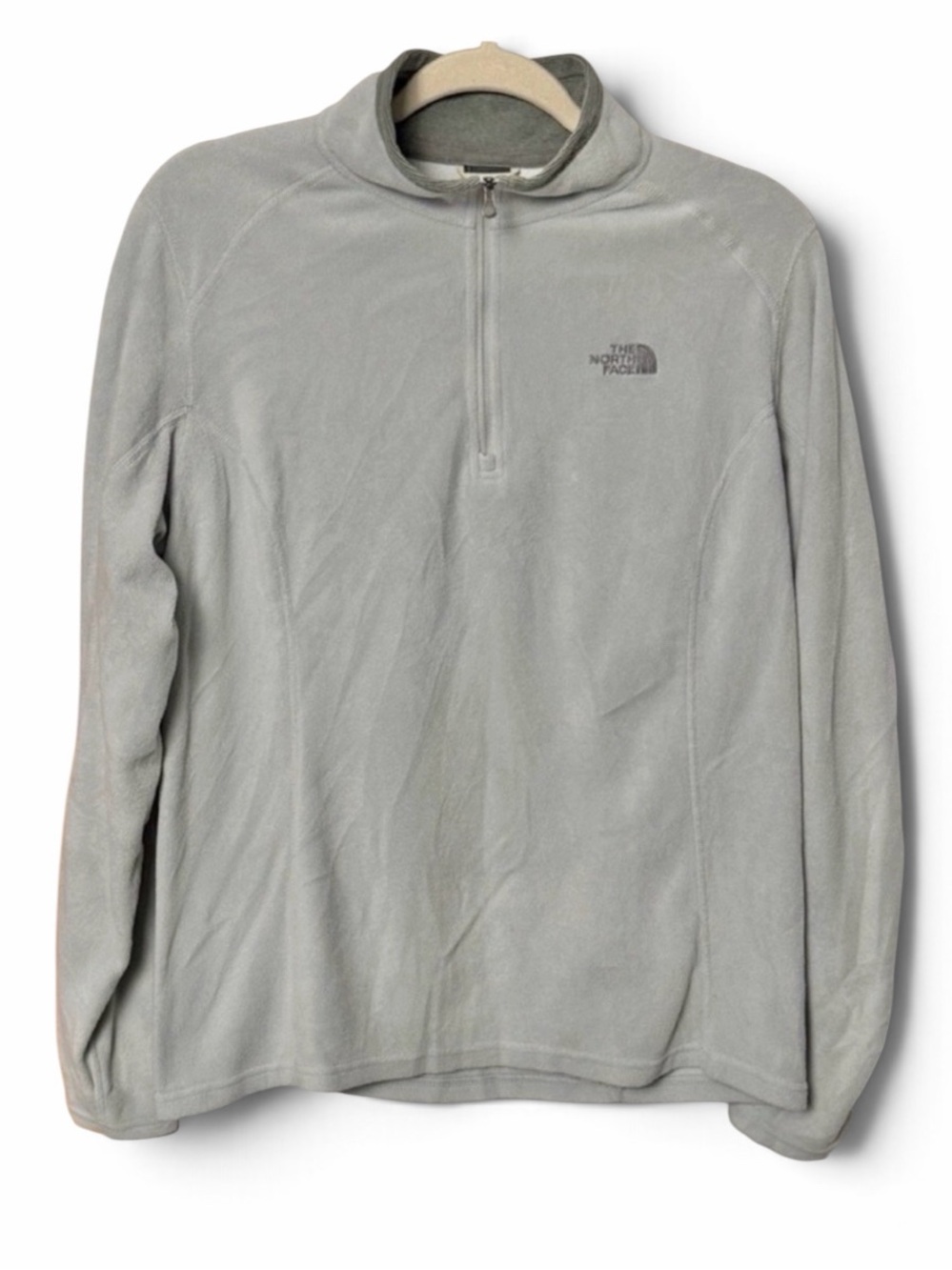 The North Face Light Gray Fleece Quarter Zip Pullover Size Large